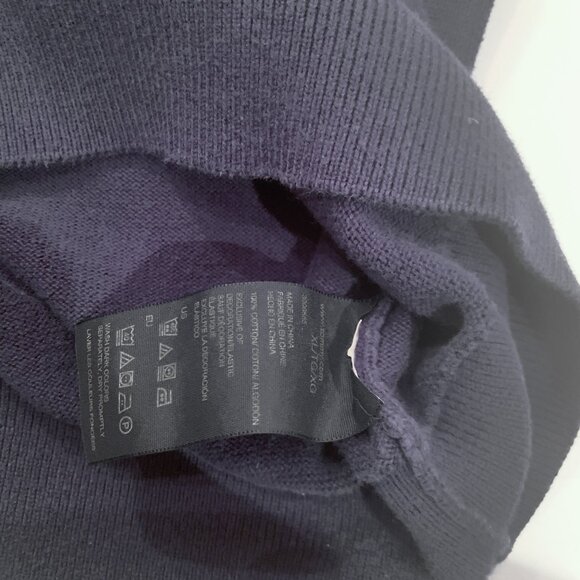 Armani Exchange 1/4 zip Knit Sweater 100% Cotton Men's Large Black Quarterzip - Picture 3 of 11